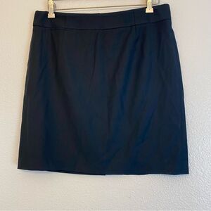 J CREW vintage Black classic pencil skirt with slit 100% wool short preppy 12